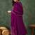 Women's Gorgeous Embroidery Work Vichitra Silk Fabric Flared Kurta Pant and Dupatta Set