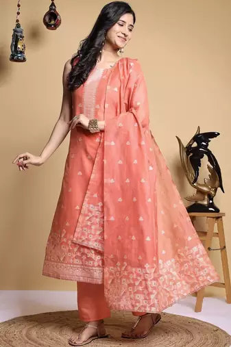 Women Ethnic Motifs Printed Regular Kurta with Trousers & With Dupatta