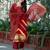 Women Dyed Regular Pure Silk Kurta with Trousers & With Dupatta