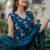 Floral Printed V-Neck Pure Silk Straight Kurta With Trousers & Dupatta