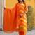 Leheriya Dyed V-Neck Pure Silk Straight Kurta With Trousers & Dupatta