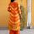 Leheriya Dyed V-Neck Pure Silk Straight Kurta With Trousers & Dupatta