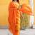 Leheriya Dyed V-Neck Pure Silk Straight Kurta With Trousers & Dupatta