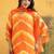 Leheriya Dyed V-Neck Pure Silk Straight Kurta With Trousers & Dupatta