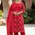 red cotton kurti pant dupatta set