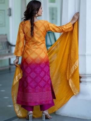 Women Ethnic Motifs Printed Regular Sequinned Kurta with Palazzos & With Dupatta 4