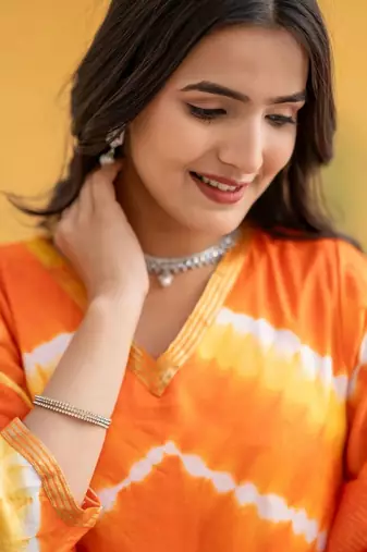 Women Dyed Regular Kurta with Palazzos & With Dupatta