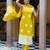 Shibori Dyed V-Neck Pure Silk Straight Kurta with Trousers & Dupatta