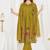 mahendi cotton anarkali kurti pant dupatta set