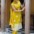 Shibori Dyed V-Neck Pure Silk Straight Kurta with Trousers & Dupatta