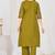 mahendi cotton anarkali kurti pant dupatta set