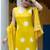 Shibori Dyed V-Neck Pure Silk Straight Kurta with Trousers & Dupatta