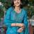 Bandhani Printed Sequinned Round Neck Kurta with Trousers & Dupatta
