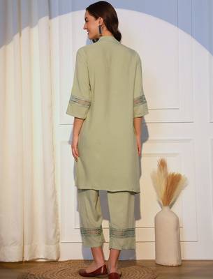Band Collar Straight Kurta With Palazzos 5