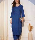Women Ethnic Motifs Embroidered Regular Thread Work Kurta with Palazzos