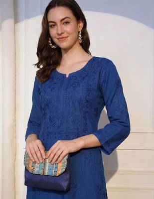 Women Ethnic Motifs Embroidered Regular Thread Work Kurta with Palazzos 6