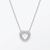 925 Sterling Silver Halo CZ Heart Pendant Necklace Set  for Women 