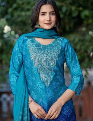 Women Ethnic Motifs Printed Regular Kurta with Palazzos & With Dupatta 4