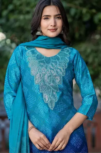 Women Ethnic Motifs Printed Regular Kurta with Palazzos & With Dupatta