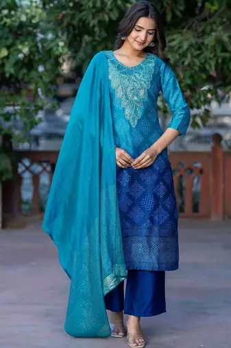 Women Ethnic Motifs Printed Regular Kurta with Palazzos & With Dupatta