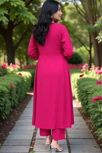 Women Ethnic Motifs Embroidered Panelled Thread Work Chanderi Silk Kurta with Trousers & With Dupatta