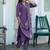 Bandhani Printed V-Neck Sequinned Straight Kurta With Trousers & Dupatta