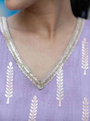 Floral Woven Design Regular Gotta Patti Pure Silk Kurta With Trousers & Dupatta 2