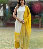 Ethnic Motifs Regular Pure Silk Kurta with Trousers & With Dupatta