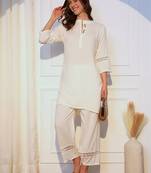 Band Collar Straight Kurta With Palazzos