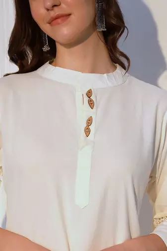 Band Collar Straight Kurta With Palazzos