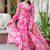 Women Floral Printed Angrakha Kurta with Trousers & With Dupatta
