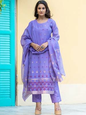 Women Ethnic Motifs Regular Kurta with Trousers & With Dupatta 1