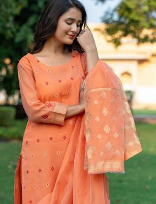 Women Ethnic Motifs Regular Kurta with Trousers & With Dupatta 2