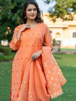 Women Ethnic Motifs Regular Kurta with Trousers & With Dupatta 7