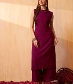 Gotta Patti Round Neck Sleeveless Straight Kurta With Palazzo