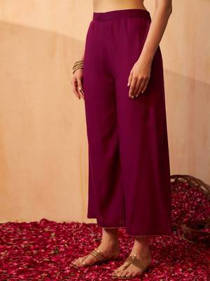 Gotta Patti Round Neck Sleeveless Straight Kurta With Palazzo 7