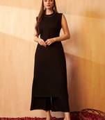 Gotta Patti Round Neck Sleeveless Straight Kurta With Palazzo