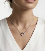 925 Sterling Silver Open Heart CZ Pendant Necklace  Set for Women