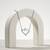 925 Sterling Silver Open Heart CZ Pendant Necklace  Set for Women