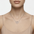 925 Sterling Silver Open Heart CZ Pendant Necklace  Set for Women