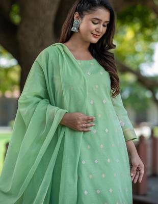Women Ethnic Motifs Embroidered Regular Thread Work Kurta with Trousers & With Dupatta 7