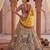 Off-White Silk Blend Embroidered Multi-Color Bridal Lehenga Choli Set