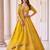 Mustard Silk Blend Embroidered Festive Haldi Lehenga Choli Set