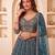 Teal Net Embroidered Heavy Party Wear Lehenga Choli Set