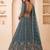 Teal Net Embroidered Heavy Party Wear Lehenga Choli Set