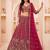 Rani Pink Net Embroidered Bridal Reception Lehenga Choli Set