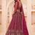 Rani Pink Net Embroidered Bridal Reception Lehenga Choli Set