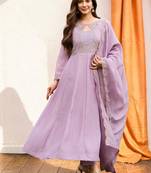 Women Ethnic Motifs Embroidered Panelled Thread Work Kurta with Trousers & With Dupatta