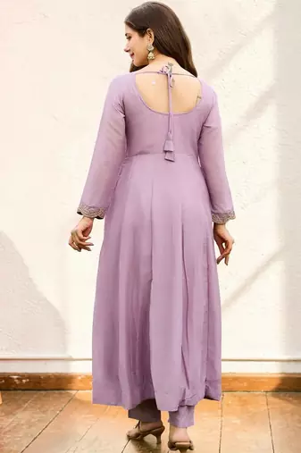 Women Ethnic Motifs Embroidered Panelled Thread Work Kurta with Trousers & With Dupatta