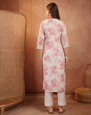 women floral printed thread work floral kurta 2